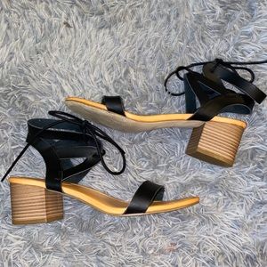 Madden Girl Black Front Tie Heels